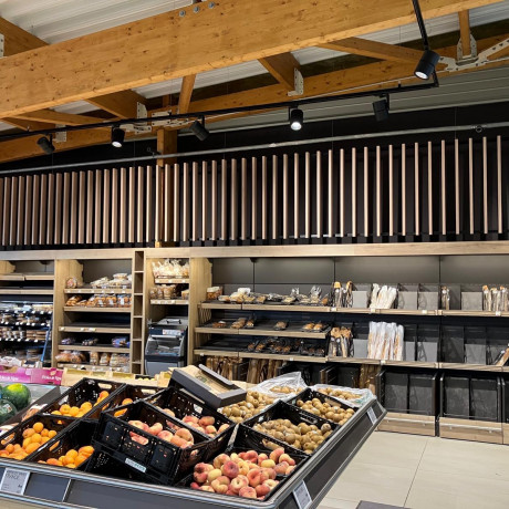 Rénovation complète électrique et éclairage Intermarché en site occupé à Belleville-en-Beaujolais